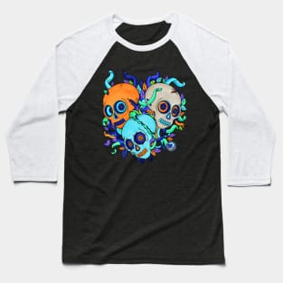 Skull Shaped Heart - Natures Colors - Día De Los Muertos - Skull Hearts Baseball T-Shirt